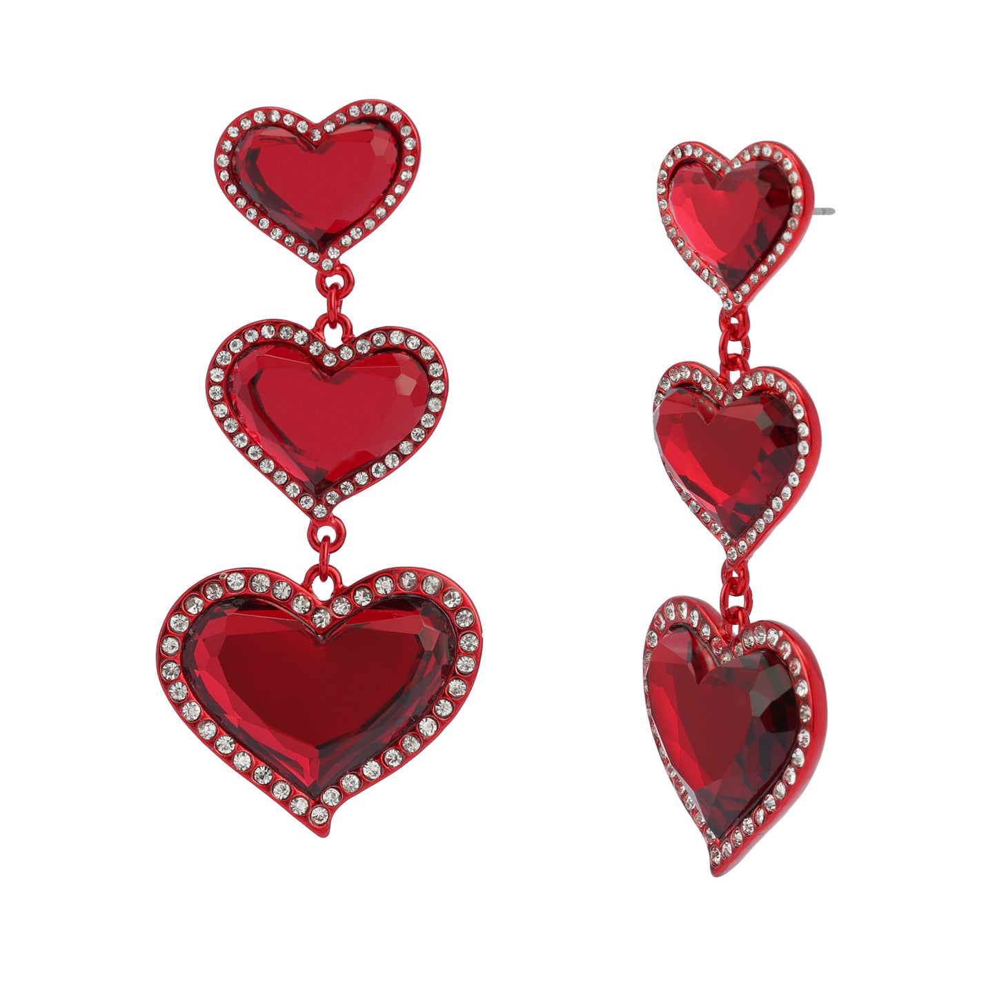 Betsey Johnson Love Spell Heart Linear Earrings