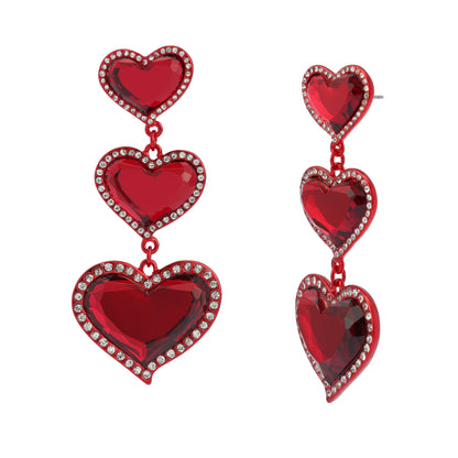 Betsey Johnson Love Spell Heart Linear Earrings