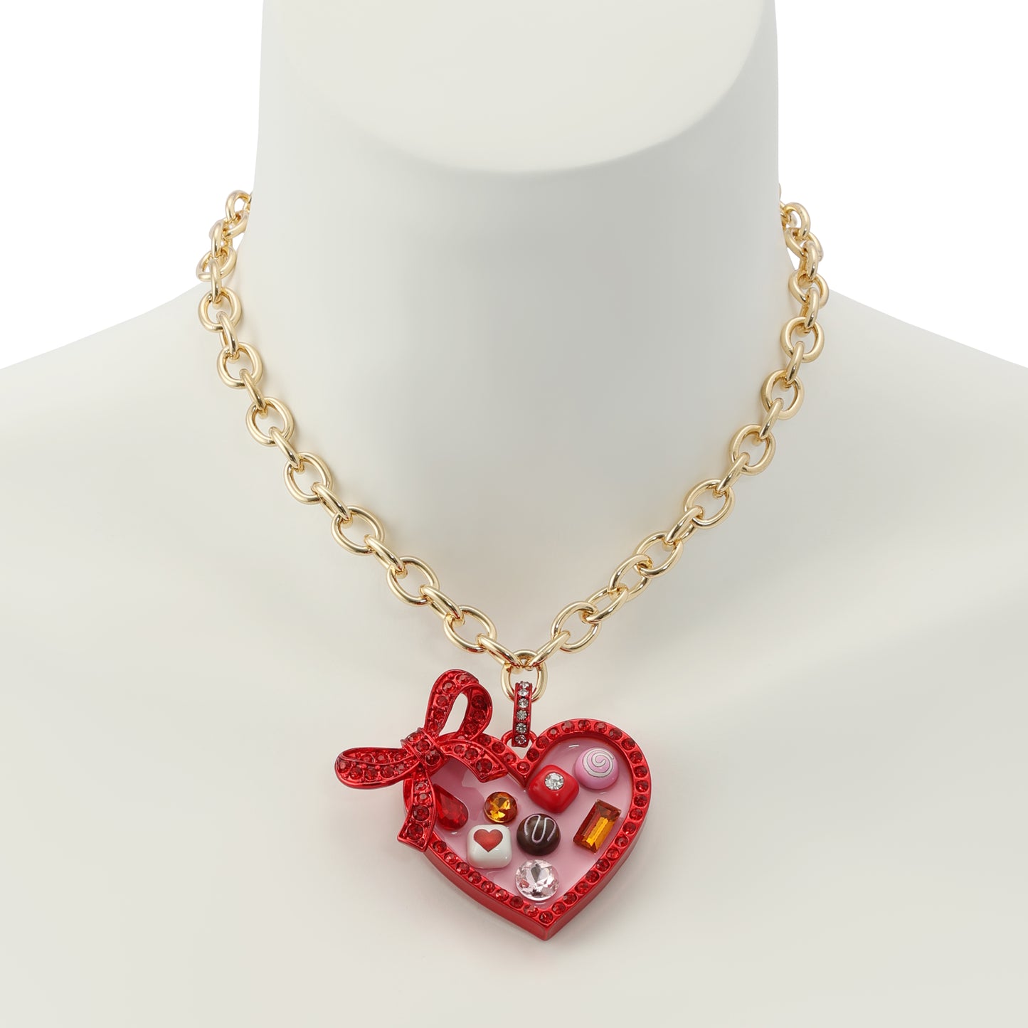 Betsey Johnson Love Spell Heart Chocolate Box Pendant Necklace