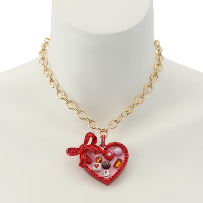 Betsey Johnson Love Spell Heart Chocolate Box Pendant Necklace