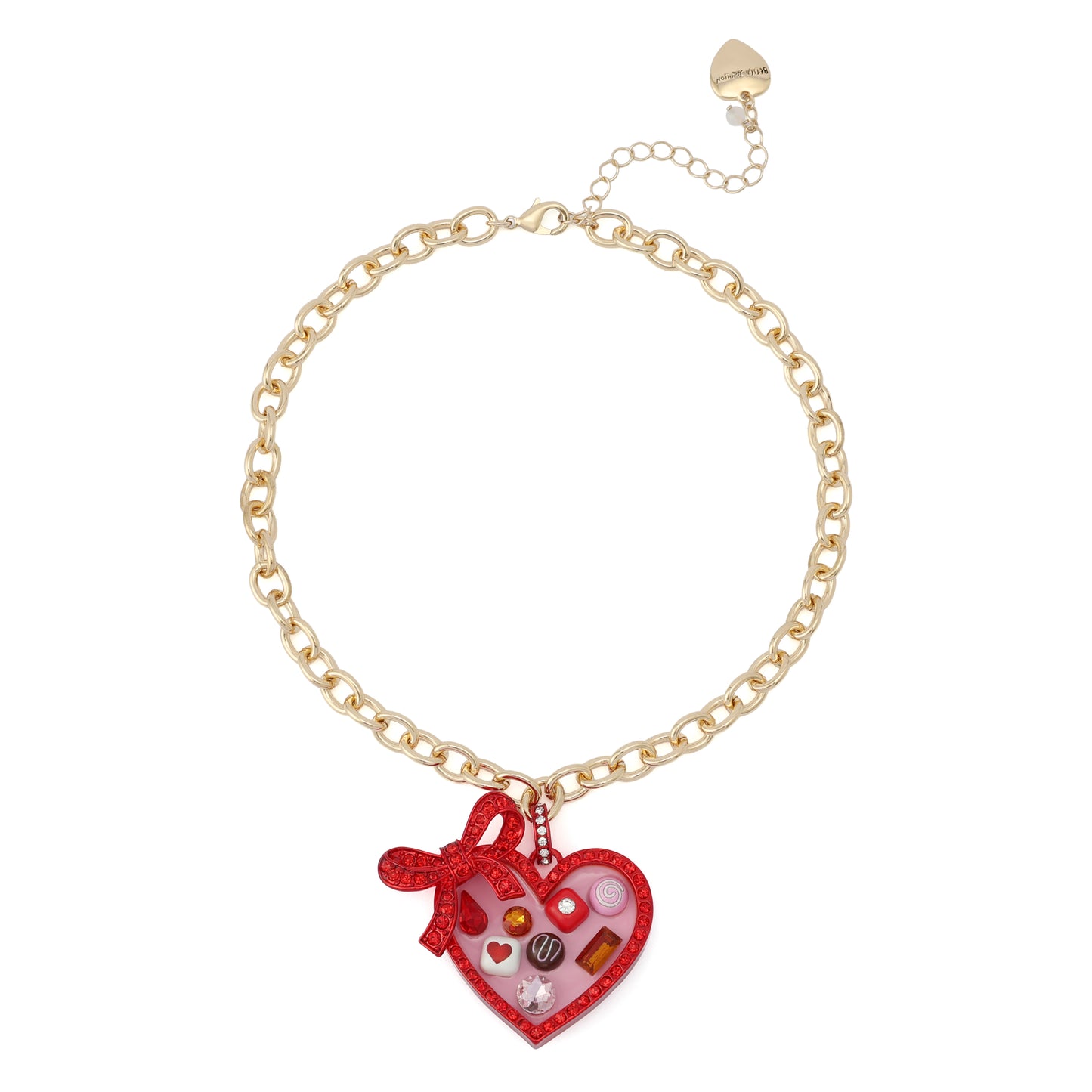 Betsey Johnson Love Spell Heart Chocolate Box Pendant Necklace