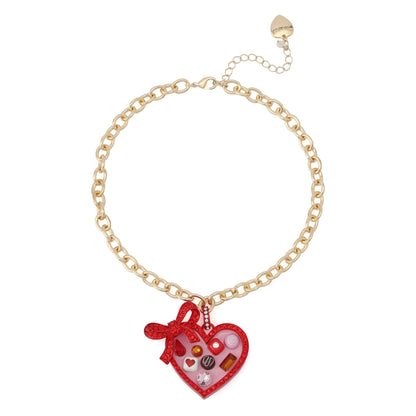 Betsey Johnson Love Spell Heart Chocolate Box Pendant Necklace