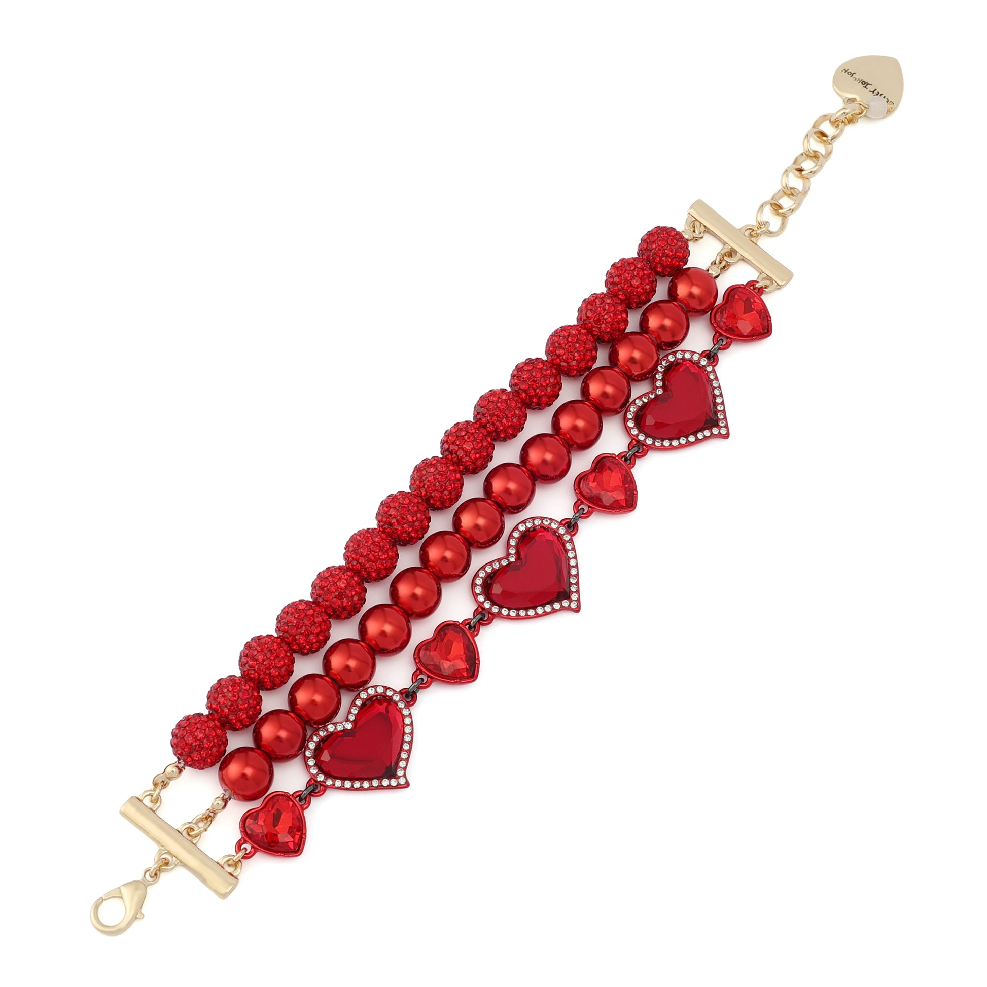 Betsey Johnson Love Spell Heart Multi Row Bracelet
