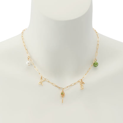 Betsey Johnson Tennis Charm Frontal Necklace