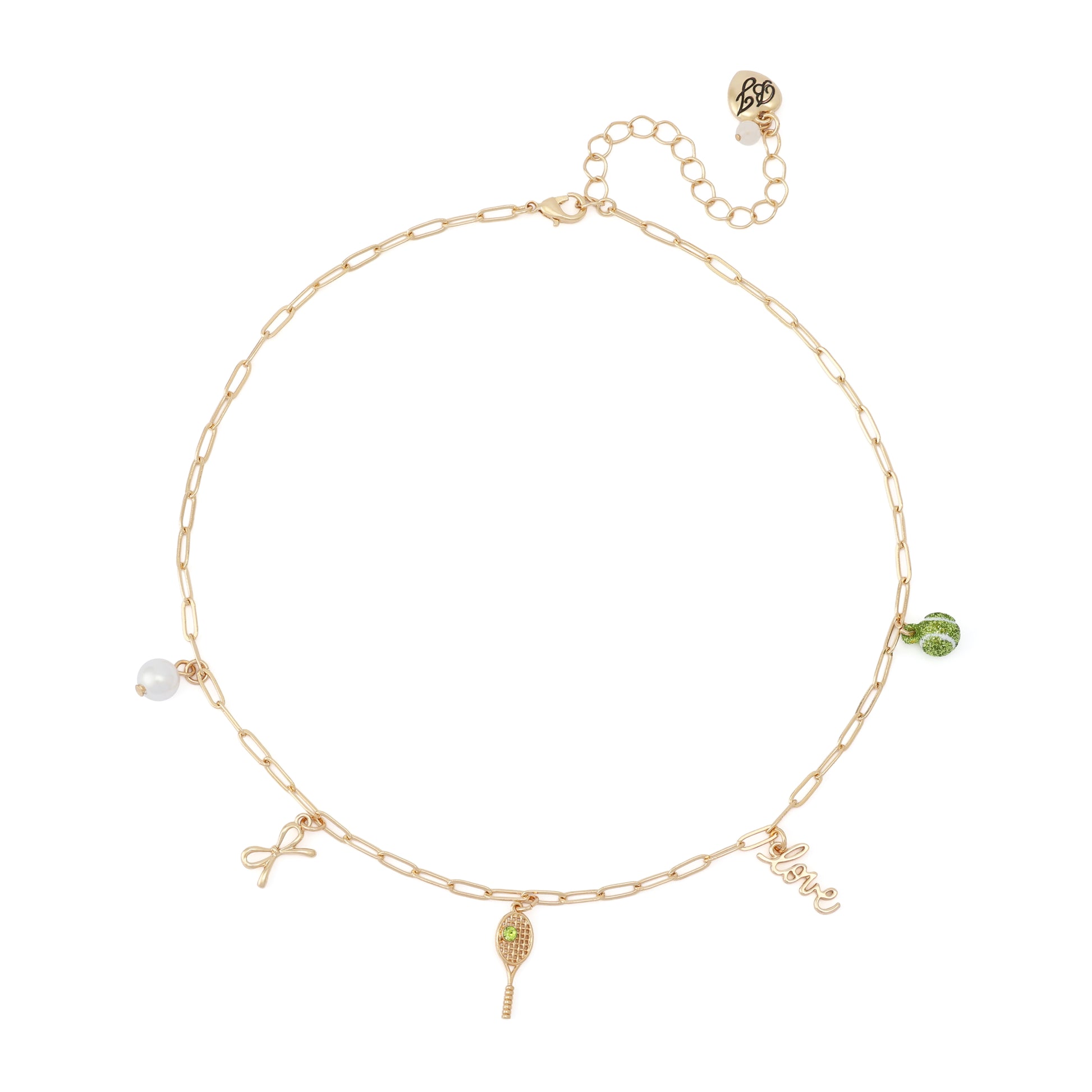 Betsey Johnson Tennis Charm Frontal Necklace