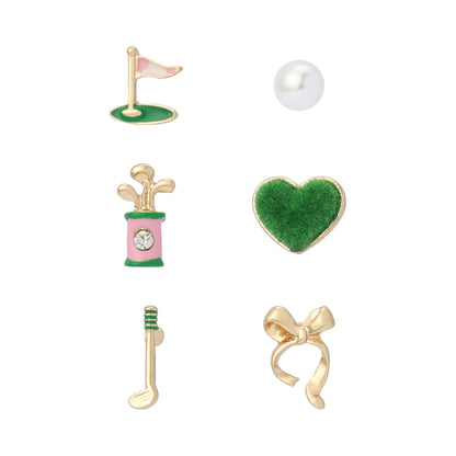Betsey Johnson Mismatch Golf Stud Earring Set