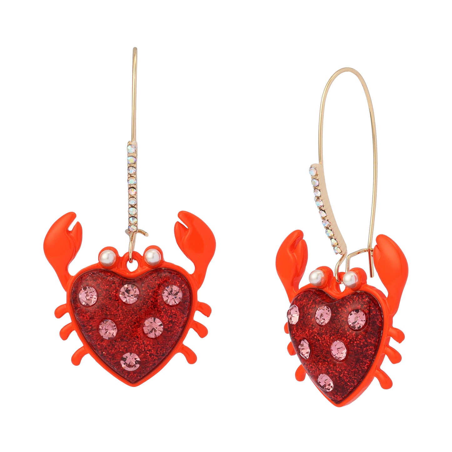 Betsey Johnson Sirens Cove Crab Dangle Earrings