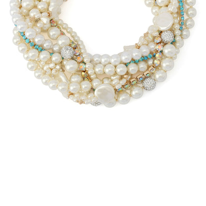 Betsey Johnson Pearl Strands Collar Necklace