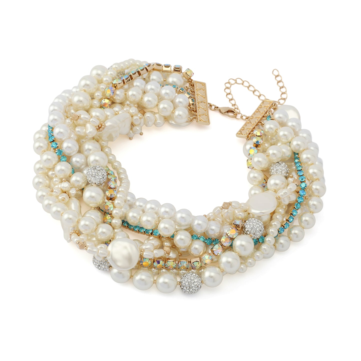 Betsey Johnson Pearl Strands Collar Necklace