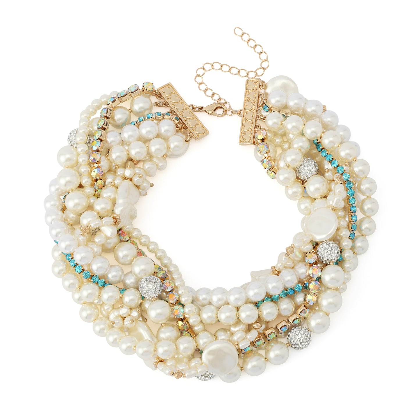 Betsey Johnson Pearl Strands Collar Necklace