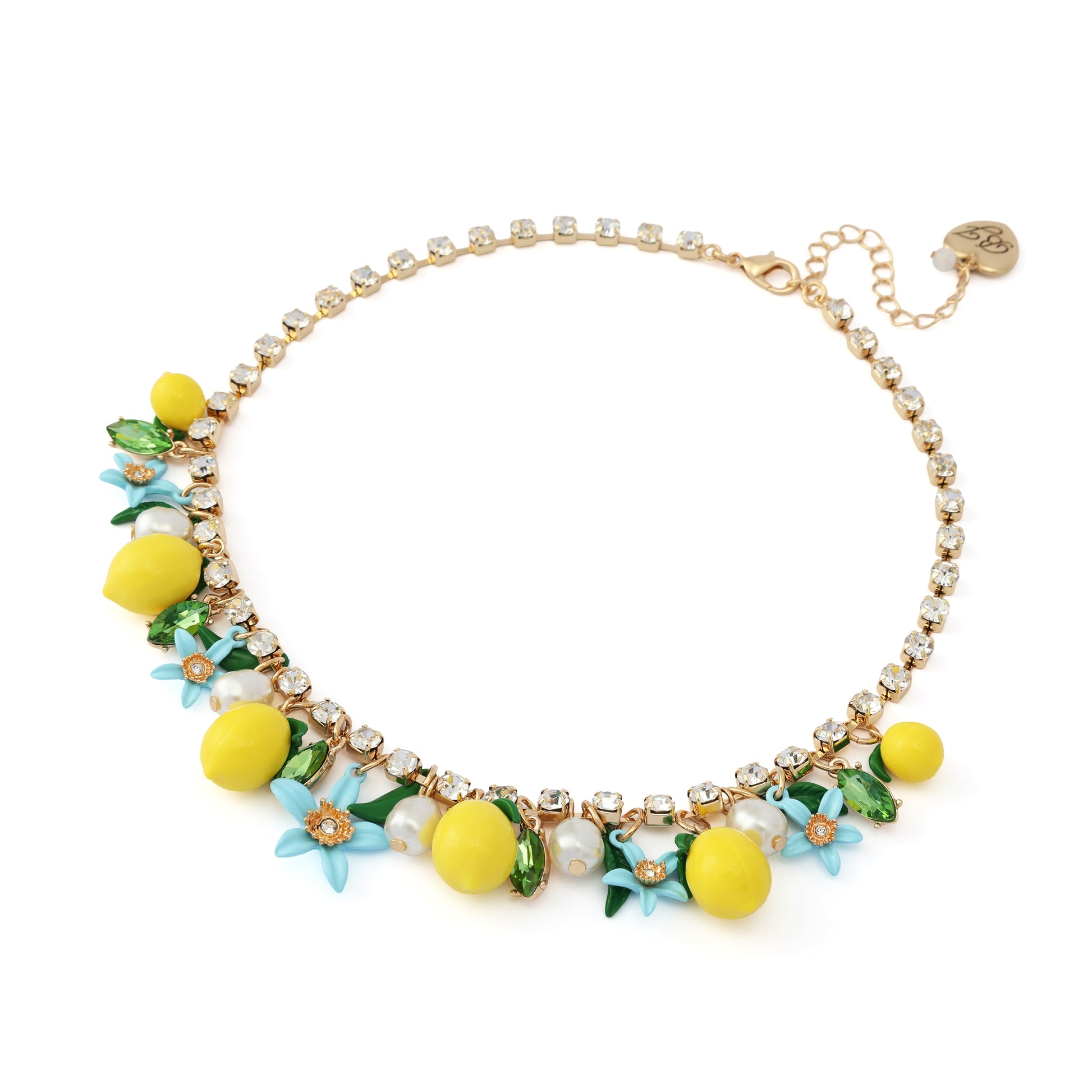 Betsey Johnson Girl Dinner Shaky Lemon Charm Bib Necklace