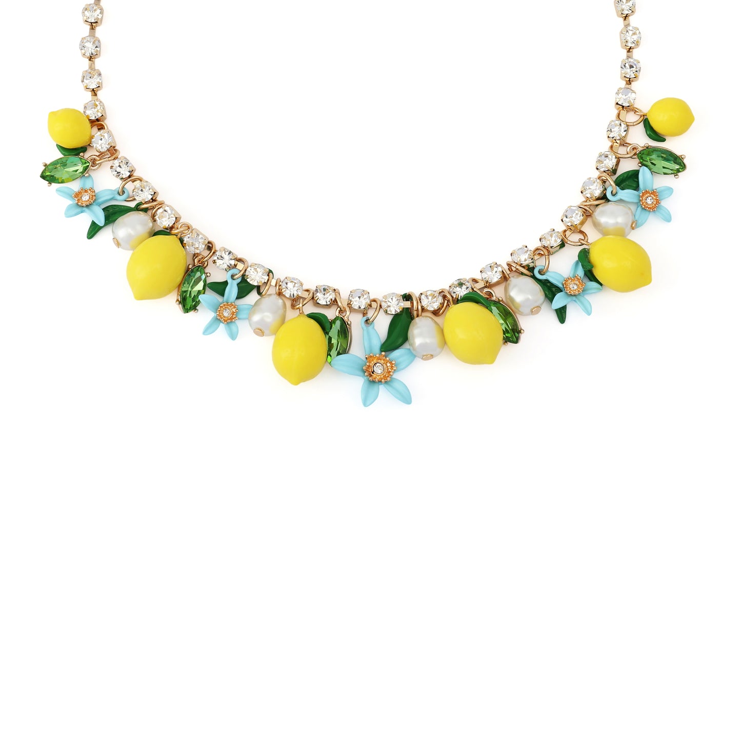 Betsey Johnson Girl Dinner Shaky Lemon Charm Bib Necklace