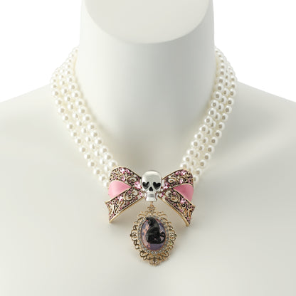 Black Cat Pearl Torsade Necklace