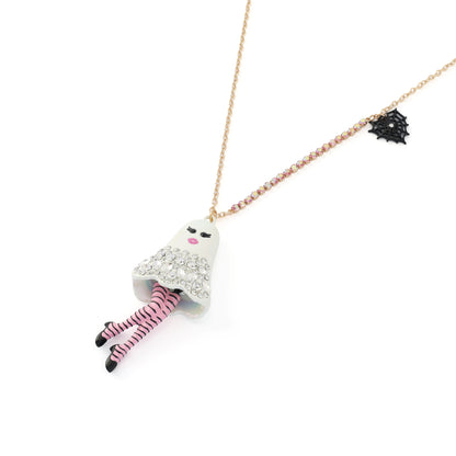 Betsey Johnson Halloween Girly Ghost Pendant Necklace