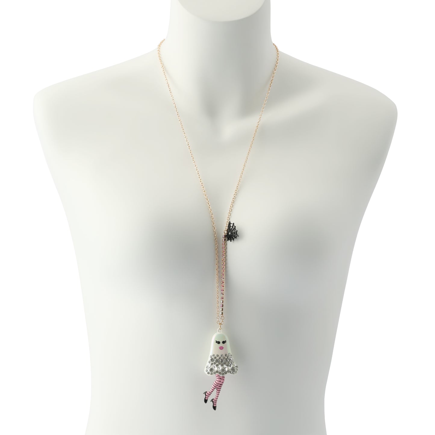 Betsey Johnson Halloween Girly Ghost Pendant Necklace