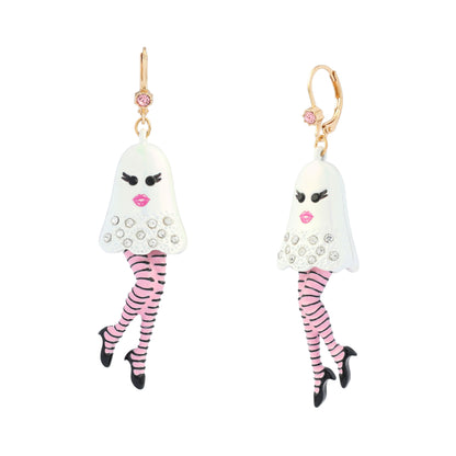 Betsey Johnson Halloween Girly Ghost Drop Earrings