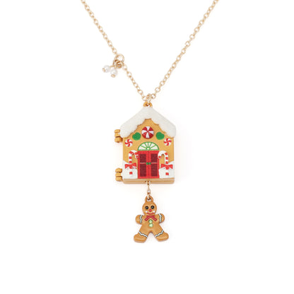 Betsey Johnson Gingerbread House Pendant Necklace