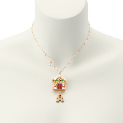Betsey Johnson Gingerbread House Pendant Necklace