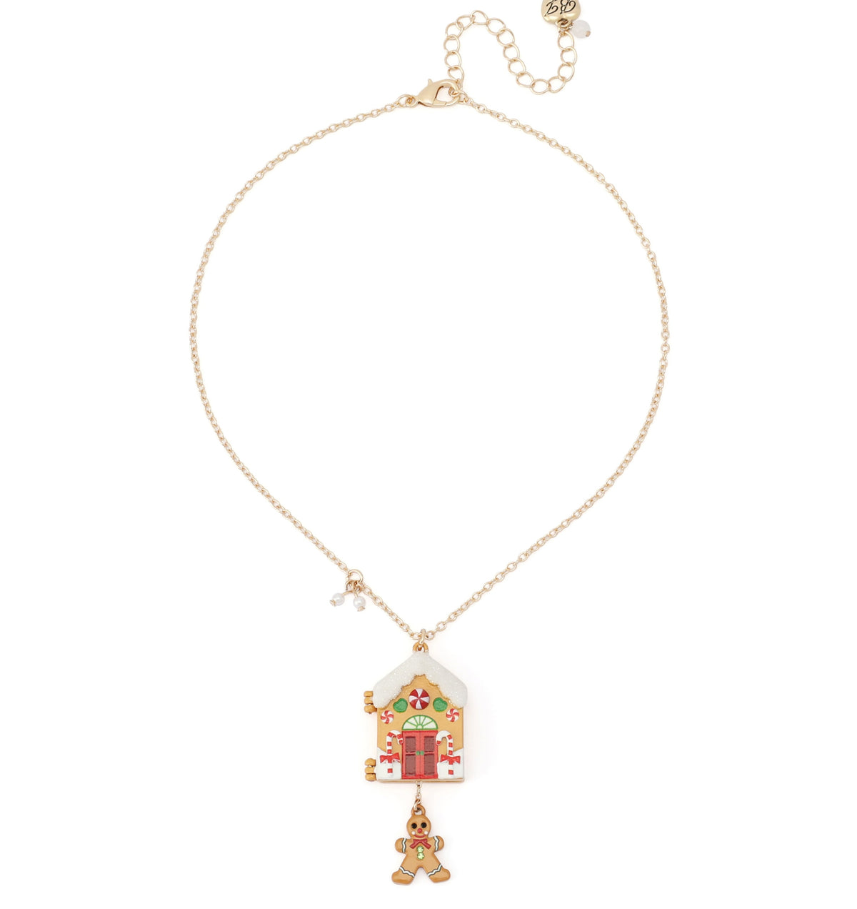 Betsey Johnson Gingerbread House Pendant Necklace