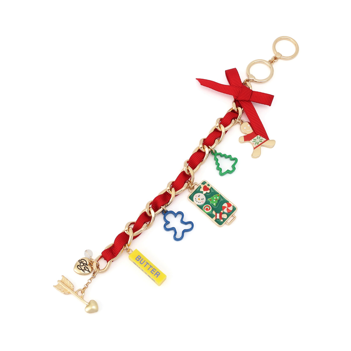 Betsey Johnson Christmas Baking Cookies Charm Toggle Bracelet