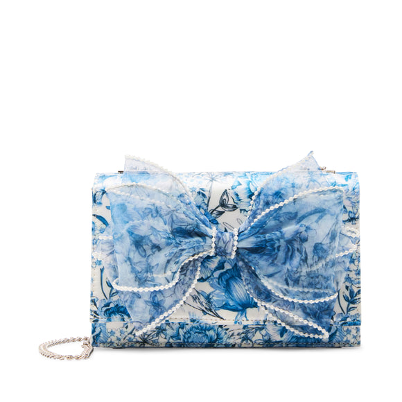 Betsey Johnson Pearl Trimmed Bow Convertible Bag Blue