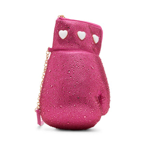 Betsey Johnson Kitsch Fight Like A Girl Crossbody Bag Pink