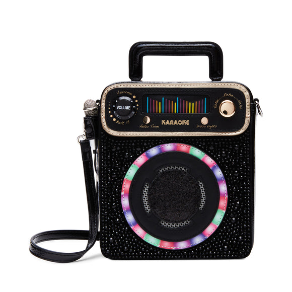 Betsey Johnson Kitsch Karoke Crossbody Bag Black