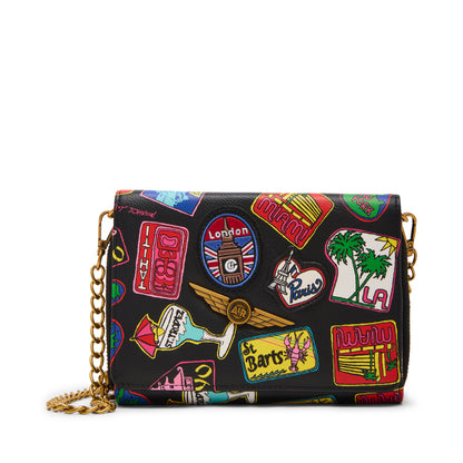 Betsey Johnson Jet Set Wallet On Chain Crossbody Bag