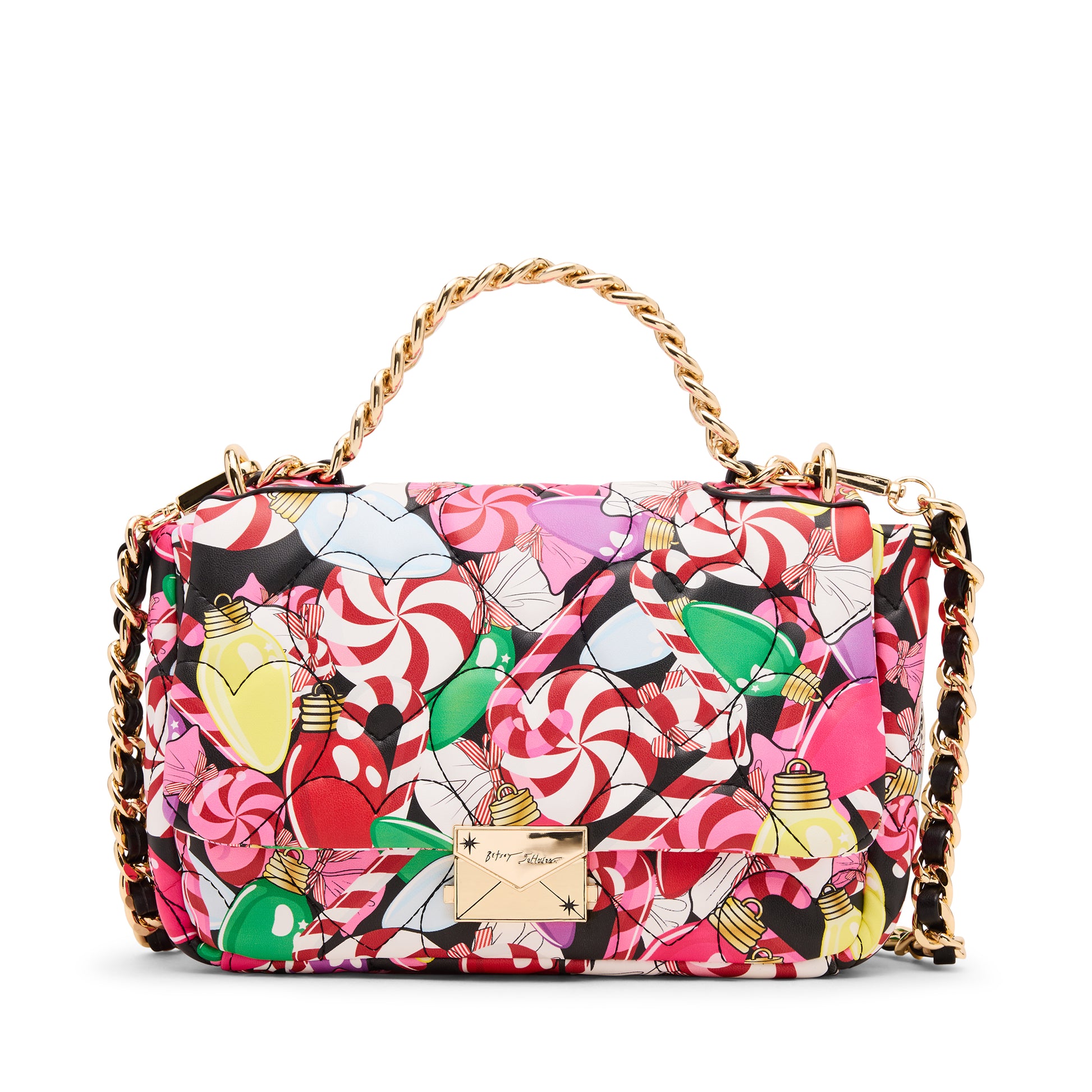 Betsey Johnson Holiday Blow Out Flap Crossbody Bag