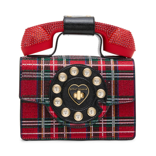 Betsey Johnson Brrrr-ing Phone Plaid Crossbody Bag