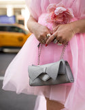 Betsey Johnson Angular Bow Convertible Bag Silver