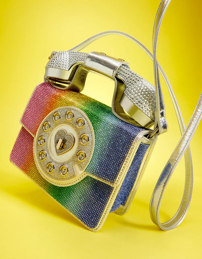 Betsey Johnson Kitsch Rainbow High Phone Crossbody Bag