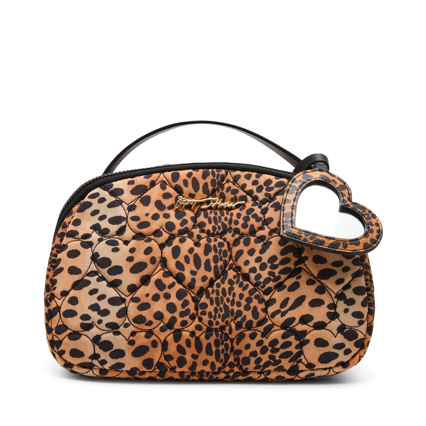 Betsey Johnson Loaf Cosmetic Case with Mirror Leopard