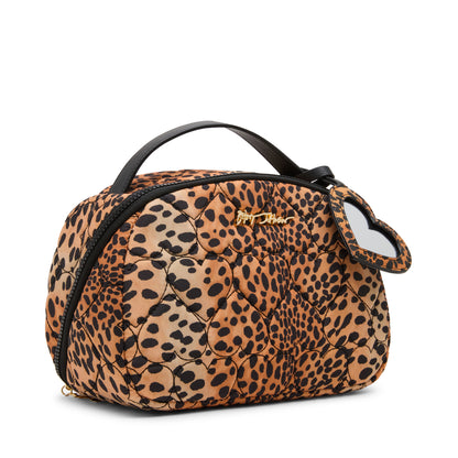Betsey Johnson Loaf Cosmetic Case with Mirror Leopard
