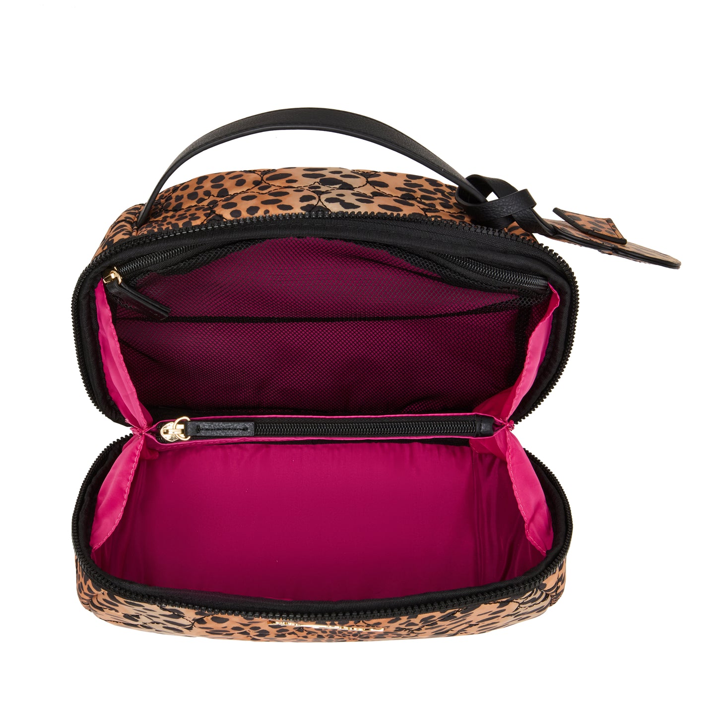 Betsey Johnson Loaf Cosmetic Case with Mirror Leopard