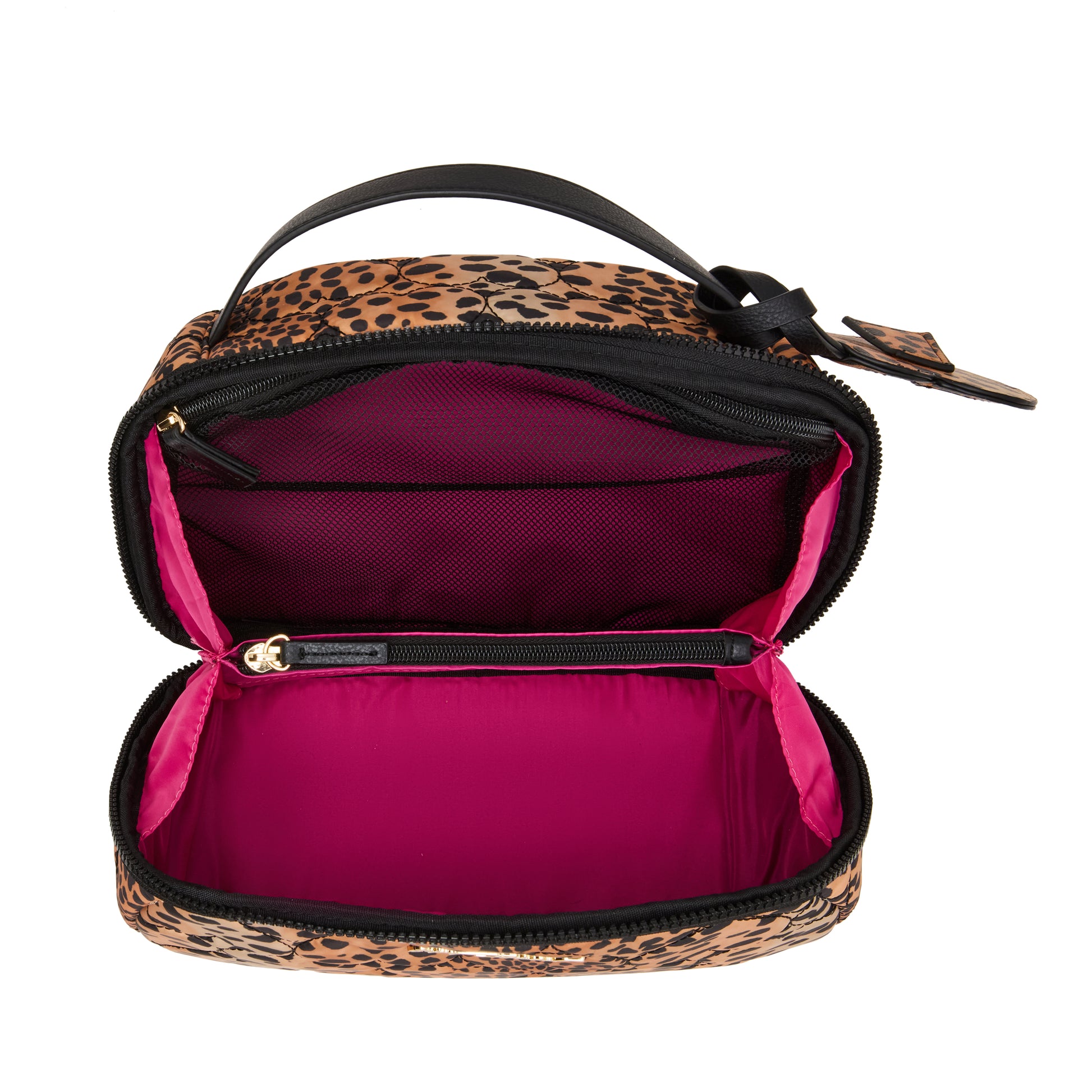 Betsey Johnson Loaf Cosmetic Case with Mirror Leopard