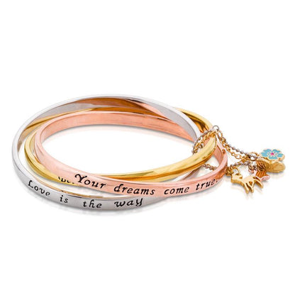 Disney by Couture Kingdom Icon Bambi Tri Color Interlocking Bangle Bracelet