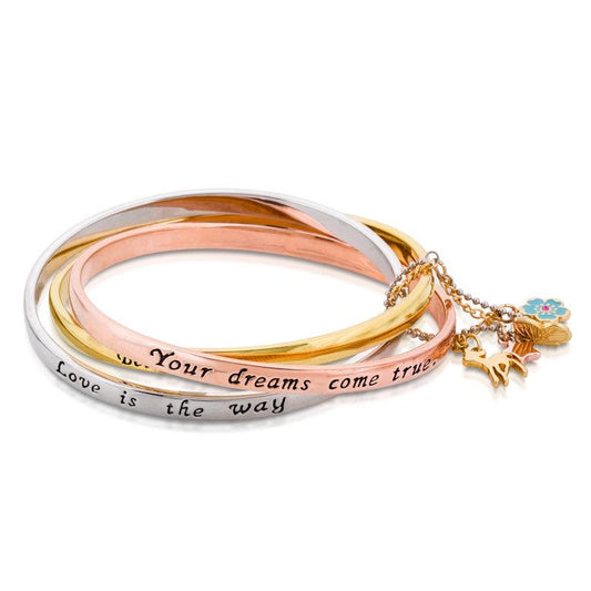 Disney by Couture Kingdom Icon Bambi Tri Color Interlocking Bangle Bracelet