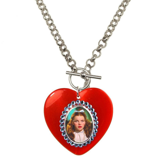 Dorothy & Ruby Slippers Flip Heart Necklace