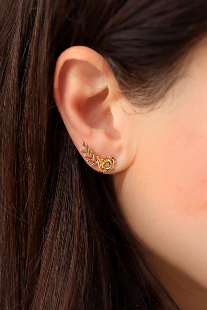 DiFerdinando  Amour Rose Floral Stud Earrings