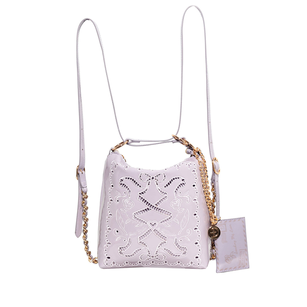 DiFerdinando Ribbon Reverie Mini Convertible Hobo Lavender