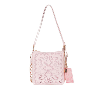 DiFerdinando Ribbon Reverie Mini Convertible Hobo Pink Flare