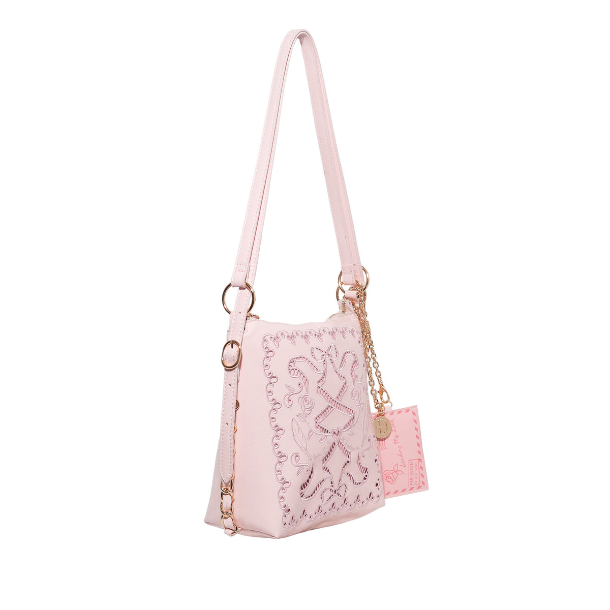 DiFerdinando Ribbon Reverie Mini Convertible Hobo Pink Flare