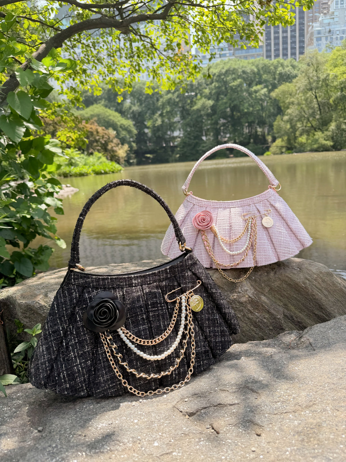 DiFerdinando Spotted on 5th Crossbody Noir and Princess Pink