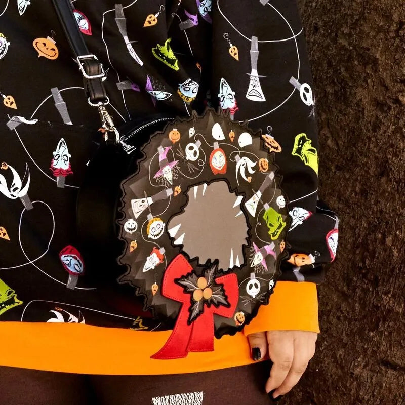 Loungefly The Nightmare Before Christmas Wreath String Lights Glow Crossbody Bag