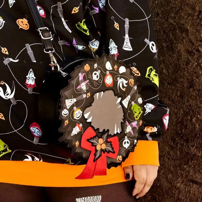 Loungefly The Nightmare Before Christmas Wreath String Lights Glow Crossbody Bag