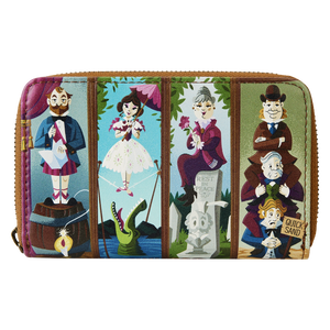 Loungefly Haunted Mansion Stretching Room Portraits Glow Zip Around Wallet