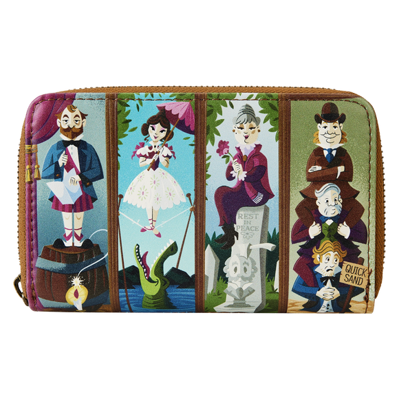 Loungefly Haunted Mansion Stretching Room Portraits Glow Zip Around Wallet