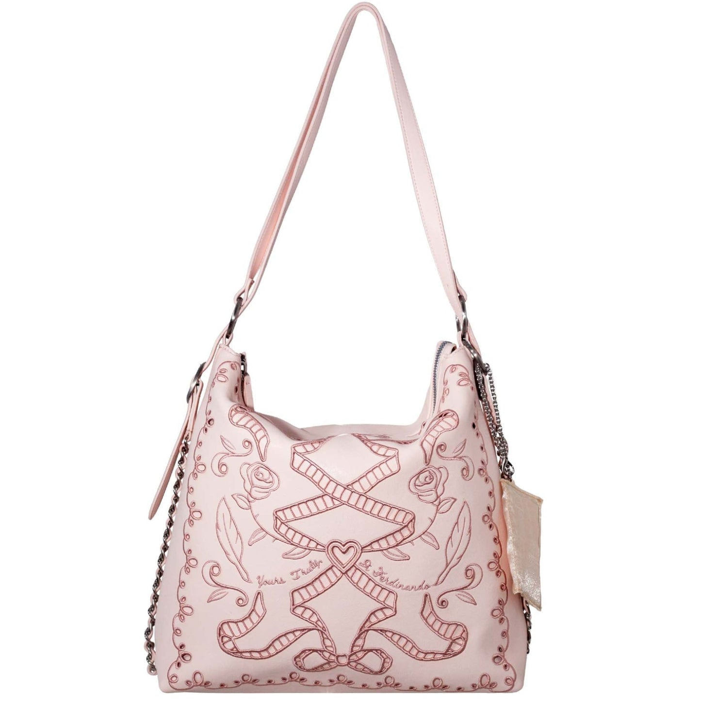 DiFerdinando Ribbon Reverie Convertible Hobo to Backpack Blush