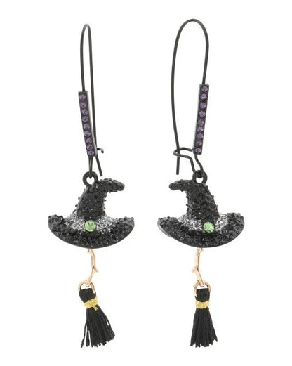 Betsey Johnson Witch Hat Dangle Earrings